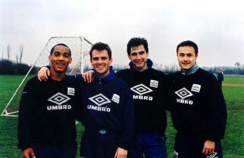In training with Mark Stein, John Spencer, and Dennis Wise - Click to enlarge
